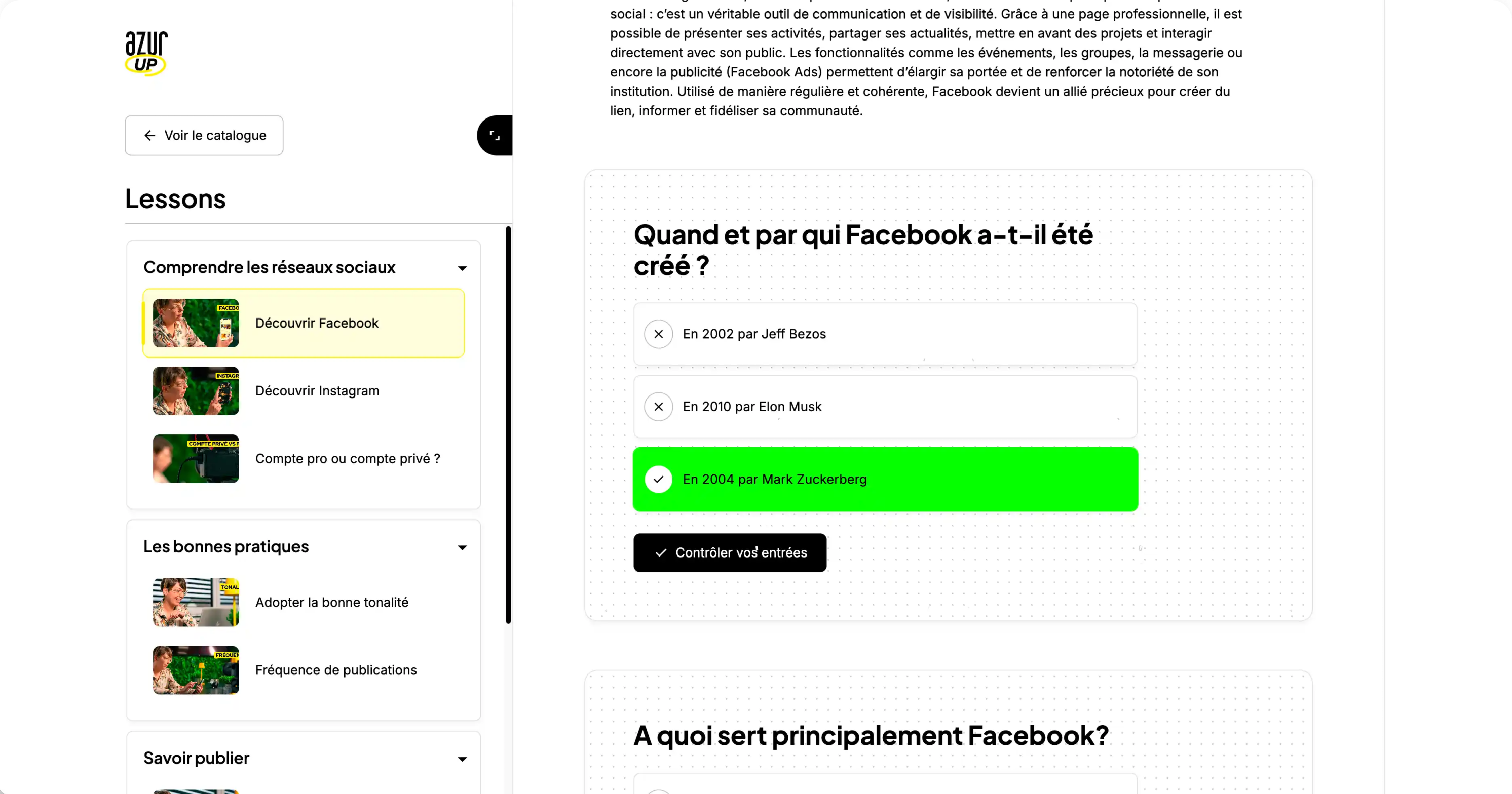 Preview of the platform